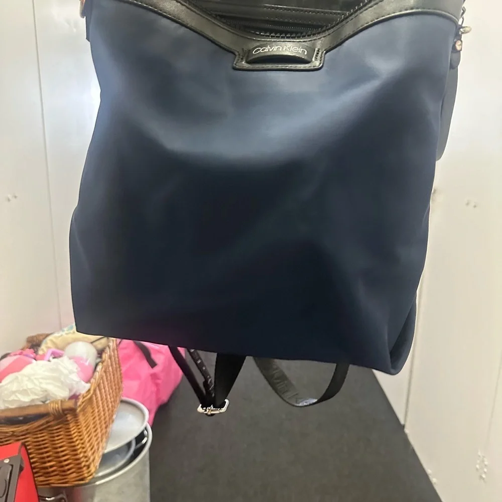 Calvin Klein Blue Backpack Minimalist Design